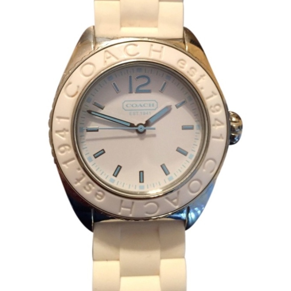 Coach White Dial White Rubber Band Women’s Watch